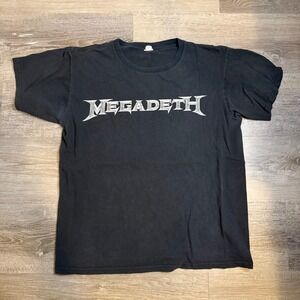 Megadeth Graphic Band T-Shirt Black Short Sleeve Crew Neck Metal Rock Tee